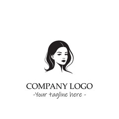 a woman silhouette black and white illustration for logo company vector image