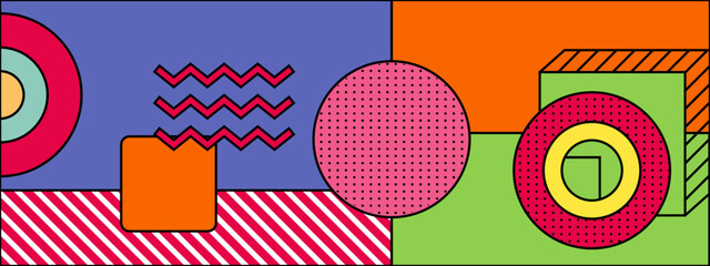 colorful abstract geometric artwork in a modern and vibrant design vector illustration