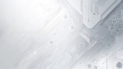 Obraz premium Abstract Grey and White Circuit Board Pattern for Technological Innovation