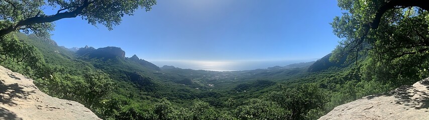 Fototapeta premium Panoramic Mountain Valley View.
