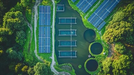 Aerial View of Solar Panels and Geothermal Infrastructure