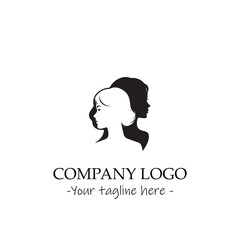 a woman silhouette black and white illustration for logo company vector image