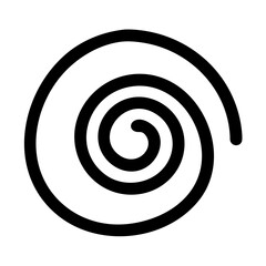 Black spiral symbol in minimalist style for design use  