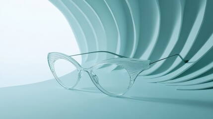 Stylish Eyeglasses on Isolated Pastel Background