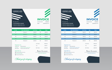Minimal invoice template for business accounting, billing and payment processing with simple and clean design for easy business transactions and professional use