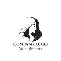 a woman silhouette black and white illustration for logo company vector image