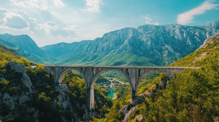 Tara Bridge Montenegro's Architectural Marvel Amidst Stunning Mountain Views
