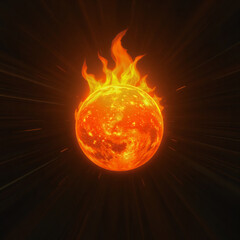 Fototapeta premium Earth being heated by sun in dynamic heatwave motion