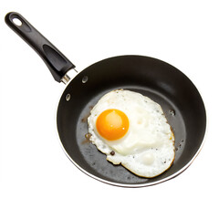 Egg in frying pan isolated on transparent background