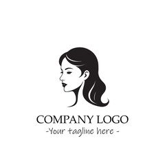 a woman silhouette black and white illustration for logo company vector image