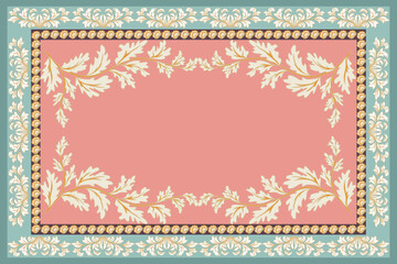 Persian Carpet or Iranian Carpet Traditional Design Oriental Damask Floral Embroidery Design for rug, Throws, Wallpaper, Wrapping, Fabric, Clothing and Tribal Vector Textures.