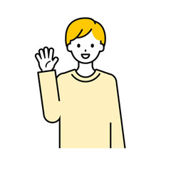 上半身のポーズ_シンプルな大人の男性02