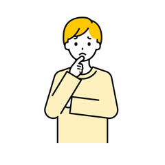 上半身のポーズ_シンプルな大人の男性13