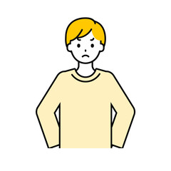 上半身のポーズ_シンプルな大人の男性15