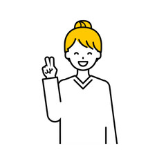 上半身のポーズ_シンプルな大人の女性04