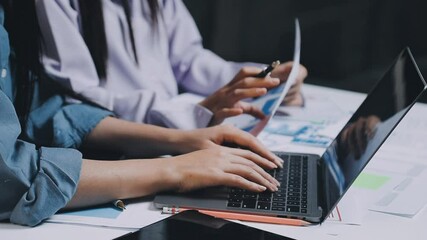 Website designer, Creative planning phone app development template layout framework wireframe design, User experience concept, Young asian woman UX designer working on smartphone application at office