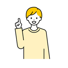 上半身のポーズ_シンプルな大人の男性03