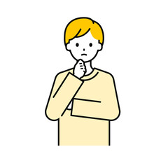 上半身のポーズ_シンプルな大人の男性10