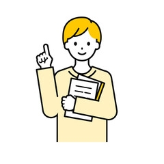 上半身のポーズ_シンプルな大人の男性16