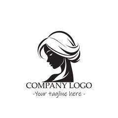 a woman silhouette black and white illustration for logo company vector image