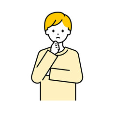 上半身のポーズ_シンプルな大人の男性10