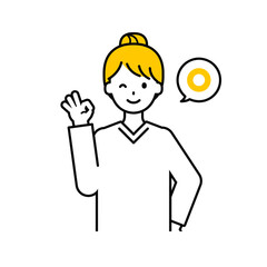 上半身のポーズ_シンプルな大人の女性08