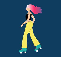 スケートする女性