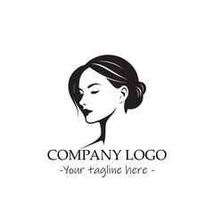 a woman silhouette black and white illustration for logo company vector image