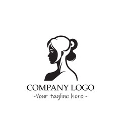 a woman silhouette black and white illustration for logo company vector image