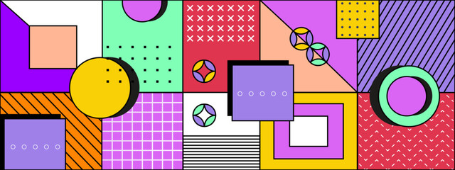 playful colorful abstract geometric artwork in a modern and vibrant design vector illustration