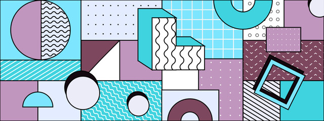 colorful geometric patterns and shapes forming an abstract design with a modern and creative style vector illustration