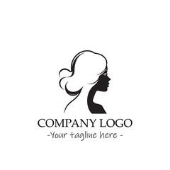 a woman silhouette black and white illustration for logo company vector image