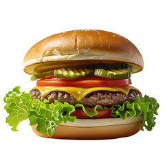 Tasty vegetarian burger with carrot cutlet on white background