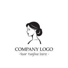 a woman silhouette black and white illustration for logo company vector image