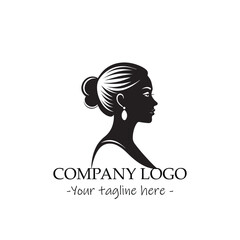 a woman silhouette black and white illustration for logo company vector image