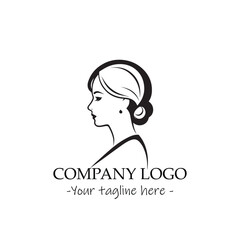 a woman silhouette black and white illustration for logo company vector image