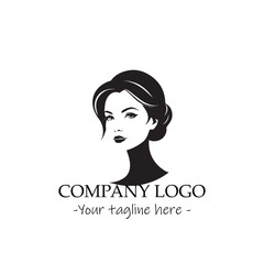 a woman silhouette black and white illustration for logo company vector image