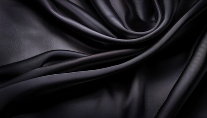 Fototapeta premium elegant black fabric texture with smooth waves and soft curves