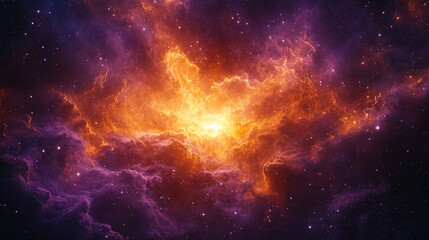 Surreal Cosmic Portal in Fiery Night Sky
