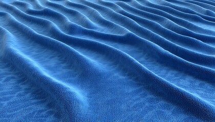 Blue Fabric Waves Texture.