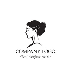 a woman silhouette black and white illustration for logo company vector image