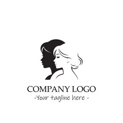 a woman silhouette black and white illustration for logo company vector image