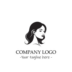 a woman silhouette black and white illustration for logo company vector image