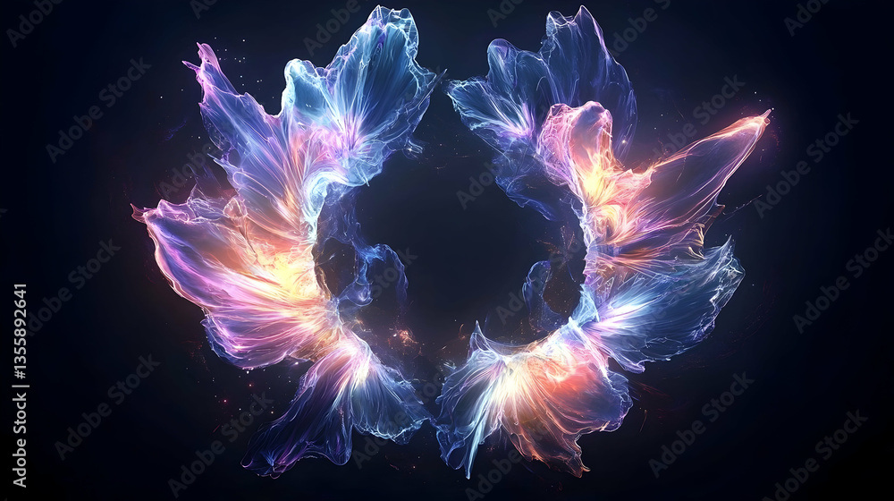 Poster abstract glowing particle circle background