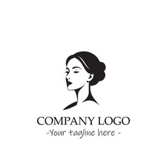a woman silhouette black and white illustration for logo company vector image