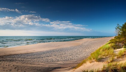 landscape of the baltic sea beach in miedzyzdroje poland