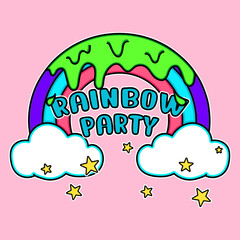 VECTOR ILLUSTRATION OF A MELTING RAINBOW