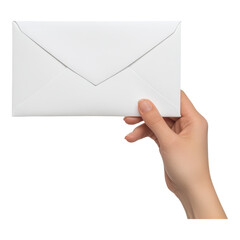 Fototapeta premium Hand Holding White Envelope on Isolated