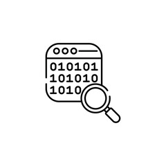 Search Code icon design with white background stock illustration