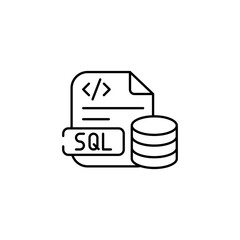 SQL icon design with white background stock illustration